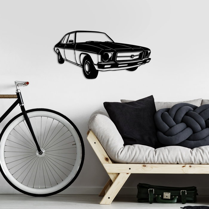 Wallity Vintage Sedan Holden Kingswood Escultura de Pared Negra